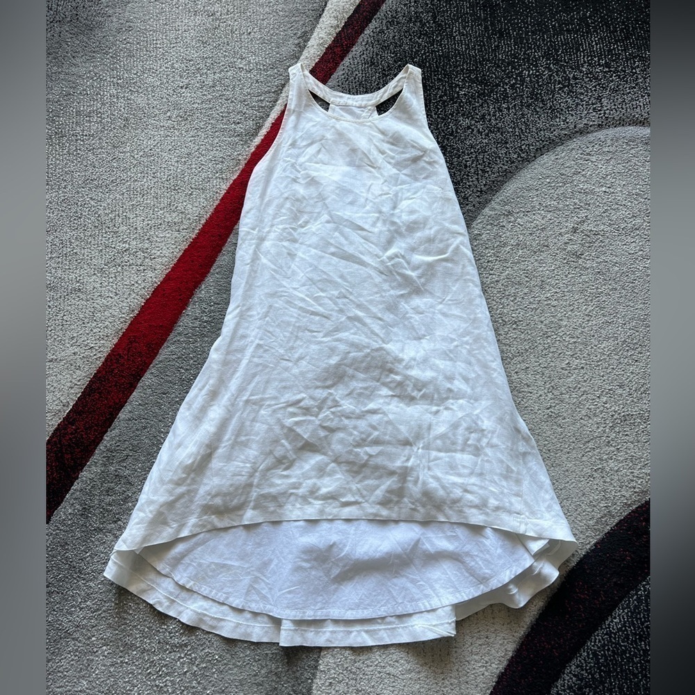 Banana Republic White Linen Tulip Hem Shift Dress